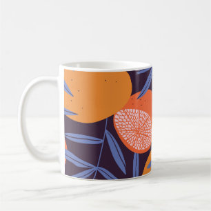 Grapefruit Vintage, Tropical Fruit Pattern. Coffee Mug