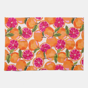 Grapefruit Watercolor Kitchen Towel
