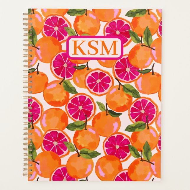 Grapefruit Watercolor Planner (Front)