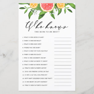 Grapefruit Who Knows Mom the Best Shower Game