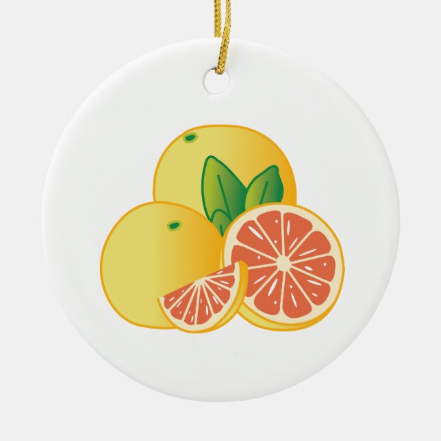 Grapefruits Ceramic Ornament (Front)