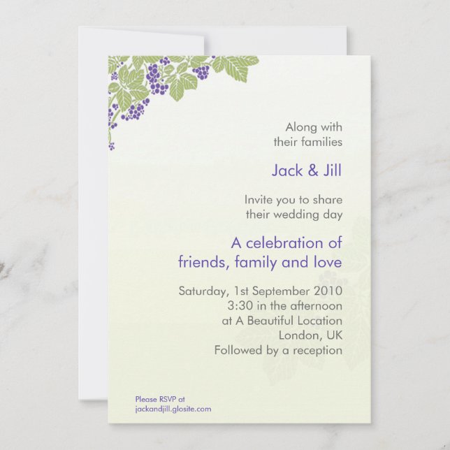 Grapes 5x7 invitation (Front)
