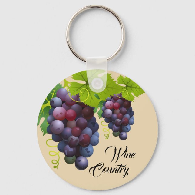 Grapes  Aluminum Keychain (Front)