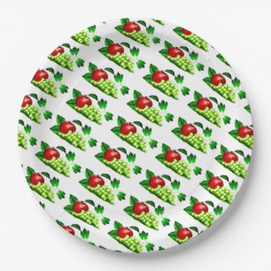 Grapes and Apples Paper Plate