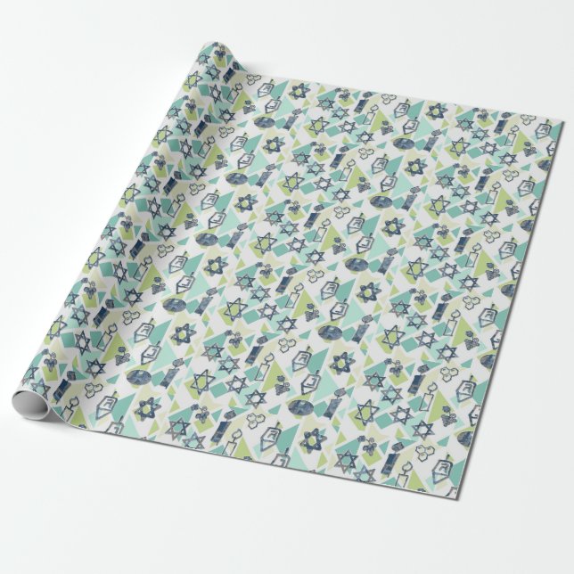 GRAPES AND DREIDELS Hanukkah Chanukah  Wrapping Paper (Unrolled)