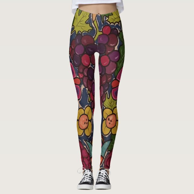 Grapes and flowers leggings (Front)