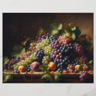 Grapes and Fruit Still Life Scrapbook Paper
