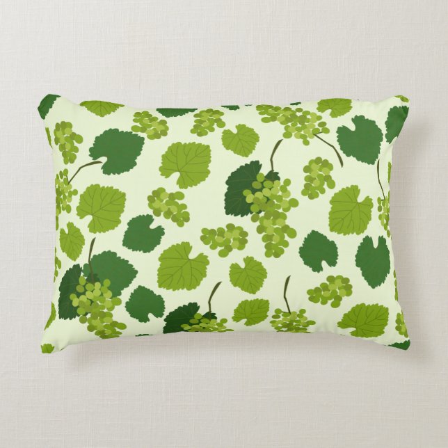 Grapes and Grape Leaves Pattern Accent Pillow (Front)