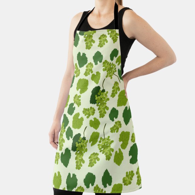 Grapes and Grape Leaves Pattern   Apron (Insitu)