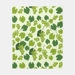 Grapes and Grape Leaves Pattern Fleece Blanket