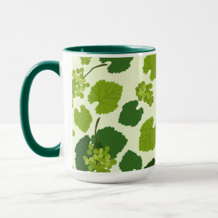 Grapes and Grape Leaves Pattern   Mug
