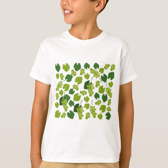 Grapes and Grape Leaves Pattern    T-Shirt (Front)