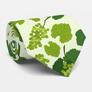 Grapes and Grape Leaves Pattern Tie