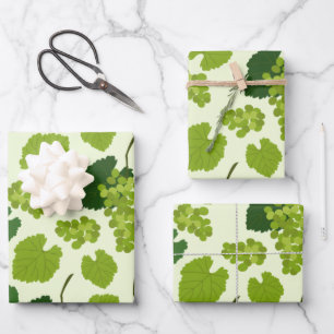 Grapes and Grape Leaves Pattern  Wrapping Paper Sheet