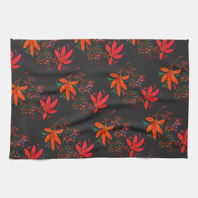 Grapes and leaves  kitchen towel (Horizontal)