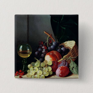 Grapes and plums 2 inch square button