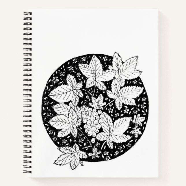 Grapes and Vines Inkdrawing Notebook (Front)