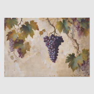 Grapes and Vines Watercolor Decoupage Tissue Paper