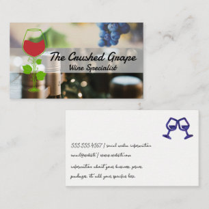 Grapes and Wine Bottles Business Card
