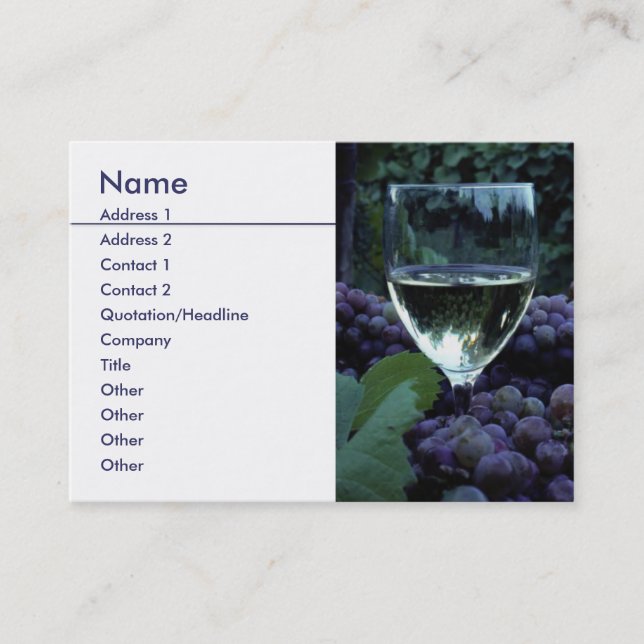 Grapes And Wine Business Card (Front)