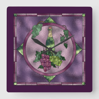 Grapes and Wine on Purple Clock
