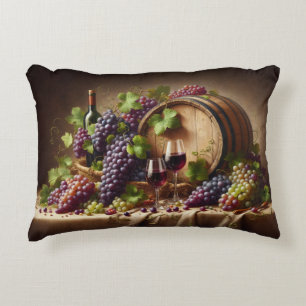 Grapes and Wine Still Life Accent Pillow