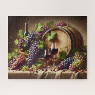 Grapes and Wine Still Life Jigsaw Puzzle