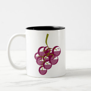 Grapes Berries Fruit Wine Purple Grape Balls Two-Tone Coffee Mug