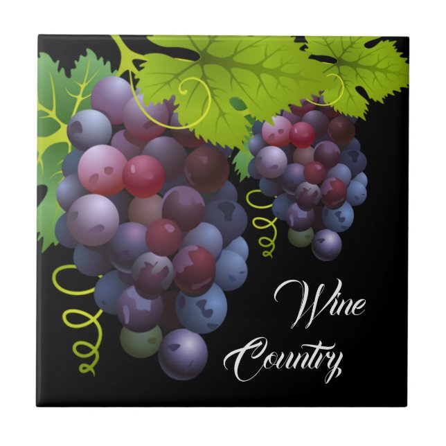 Grapes Ceramic Tile (Front)