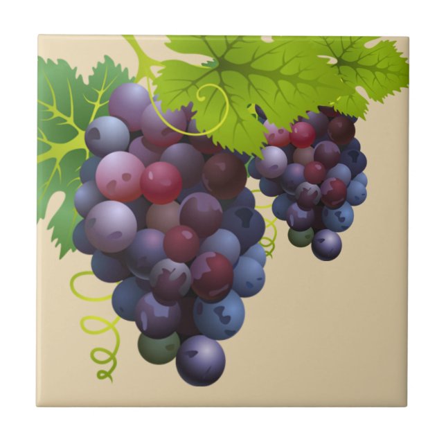 Grapes Ceramic Tile (Front)