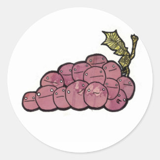 grapes classic round sticker