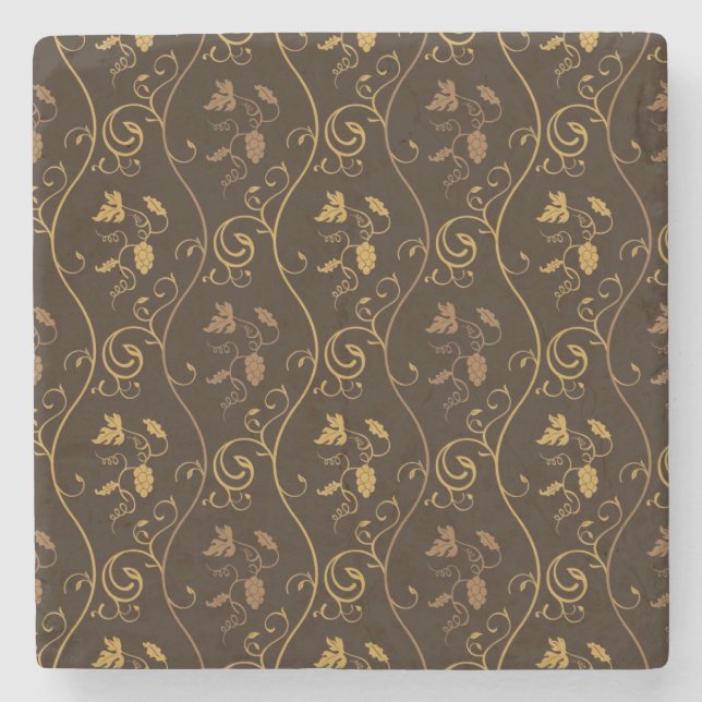 Grapes décor stone coaster (Front)