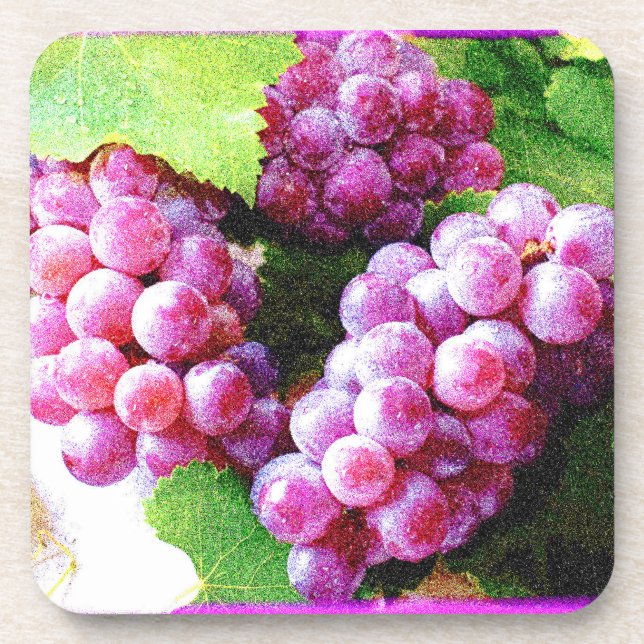 "Grapes Fruit Plant" Cute Photo. Buy Now Coaster (Front)