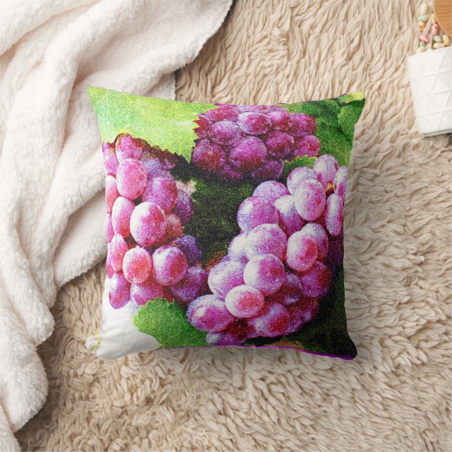 "Grapes Fruit Plant" Cute Photo. Buy Now Throw Pillow (Blanket)