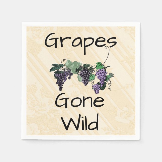 Grapes Gone Wild Paper Napkin (Front)