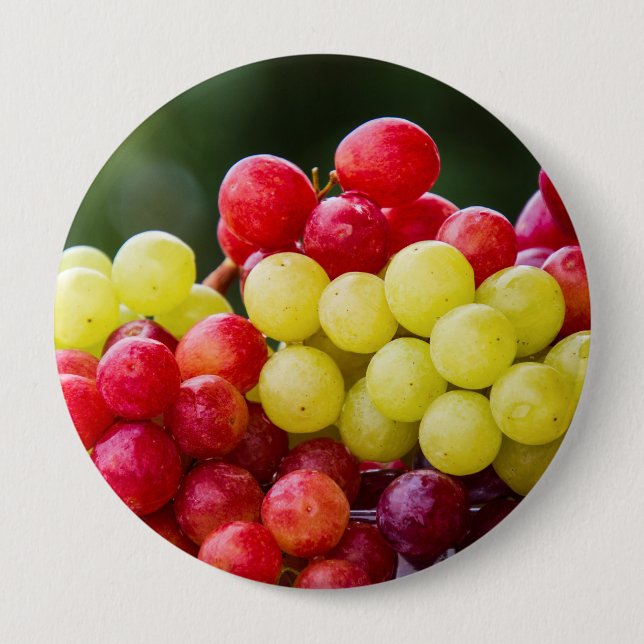 GRAPES HAPPY 4 INCH ROUND BUTTON (Front)
