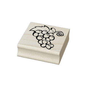 grapes illustration art stamp