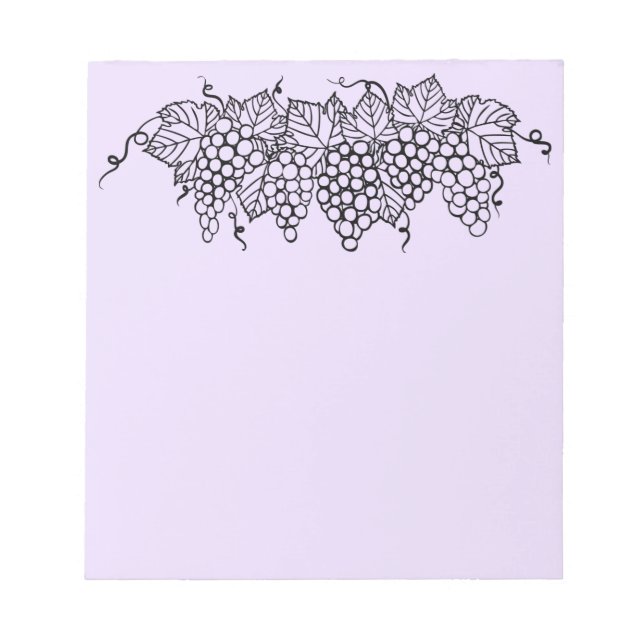 Grapes Illustration Fall Harvest  Notepad (Front)