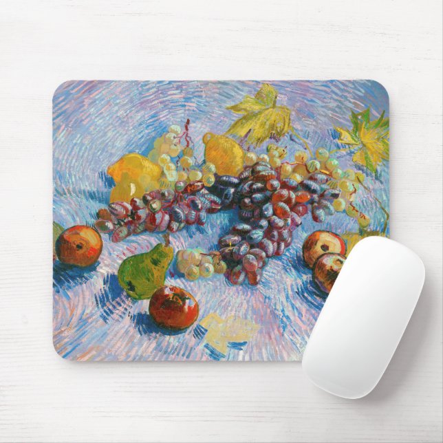 Grapes, Lemons, Pears, and Apples, Van Gogh Mouse Pad (With Mouse)