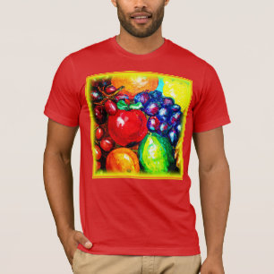 Grapes, Lime, Orange , Apple Fruits. Buy Now T-Shirt