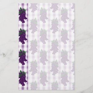Grapes n Gingham Stationery