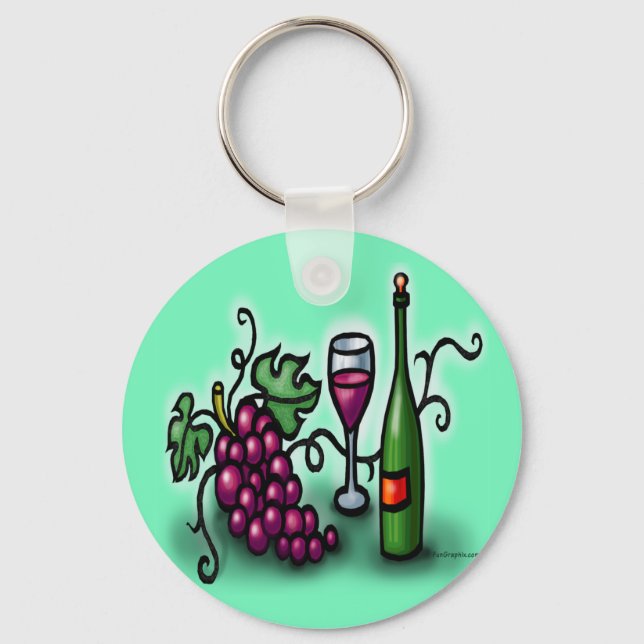 Grapes n Wine Keychain (Front)