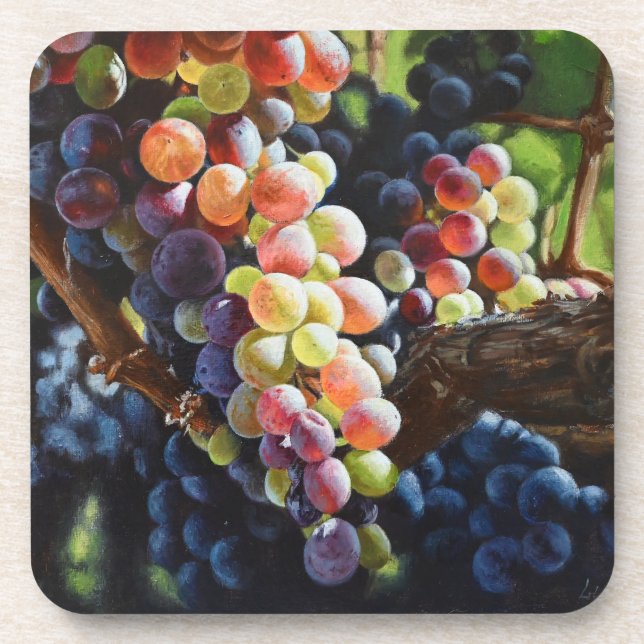 Grapes of Abundance for Wine Lovers & Wineries Coaster (Front)