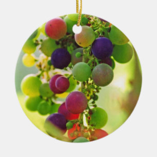 Grapes of Many Colours Ceramic Ornament