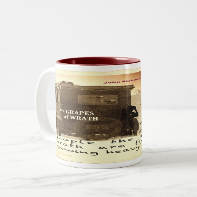 Grapes of Wrath image/text Two-Tone Coffee Mug (Front Left)