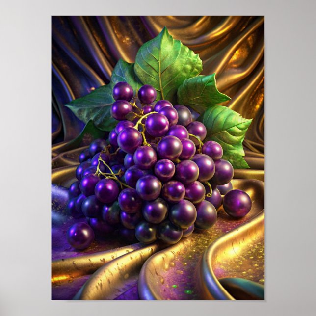 "Grapes on Gold" Poster (Front)