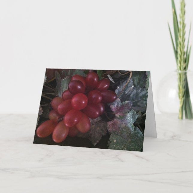 Grapes on leaves Greeting Card (Front)