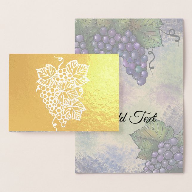 Grapes on the Vine | Beautiful Fruit Foil Card (Display)