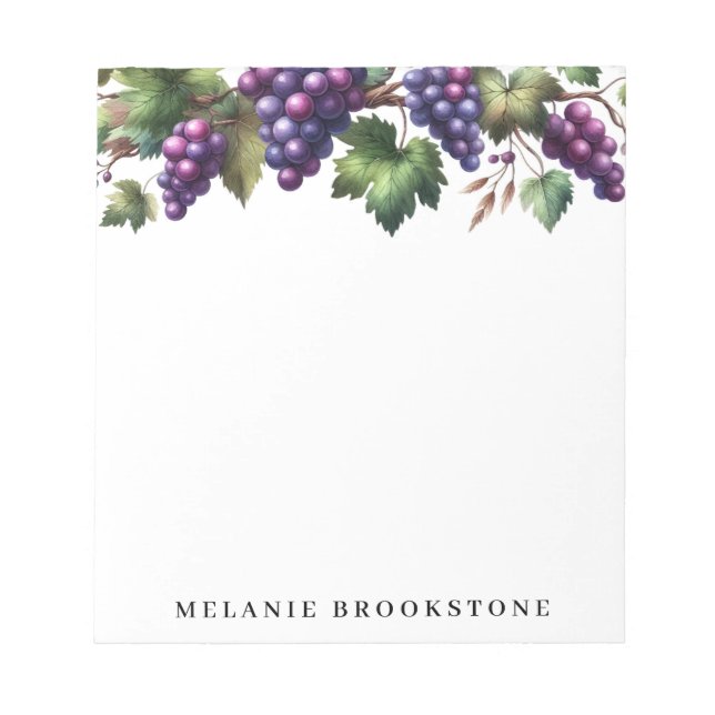 Grapes on the Vine Custom Notepad (Front)