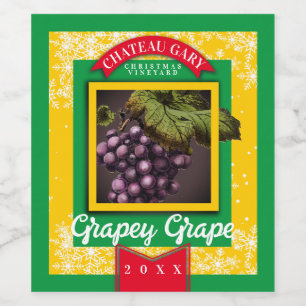 Grapes personalized homemade wine Christmas Wine Label